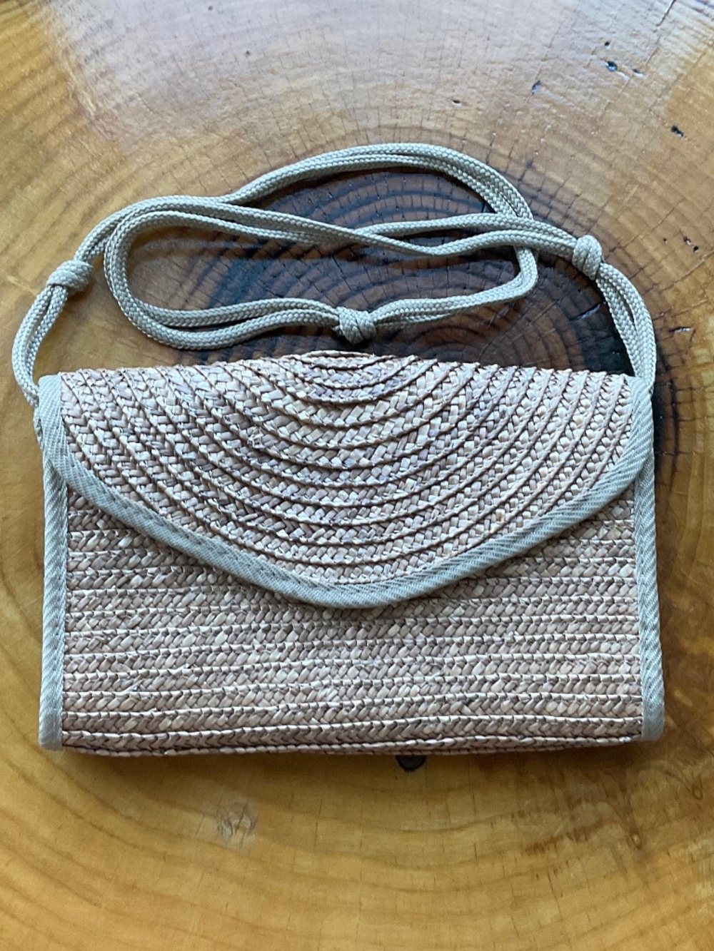 CROFT & BARROW Straw Raffia Wicker Woven Boho Handbag Crossbody Clutch Purse Bag